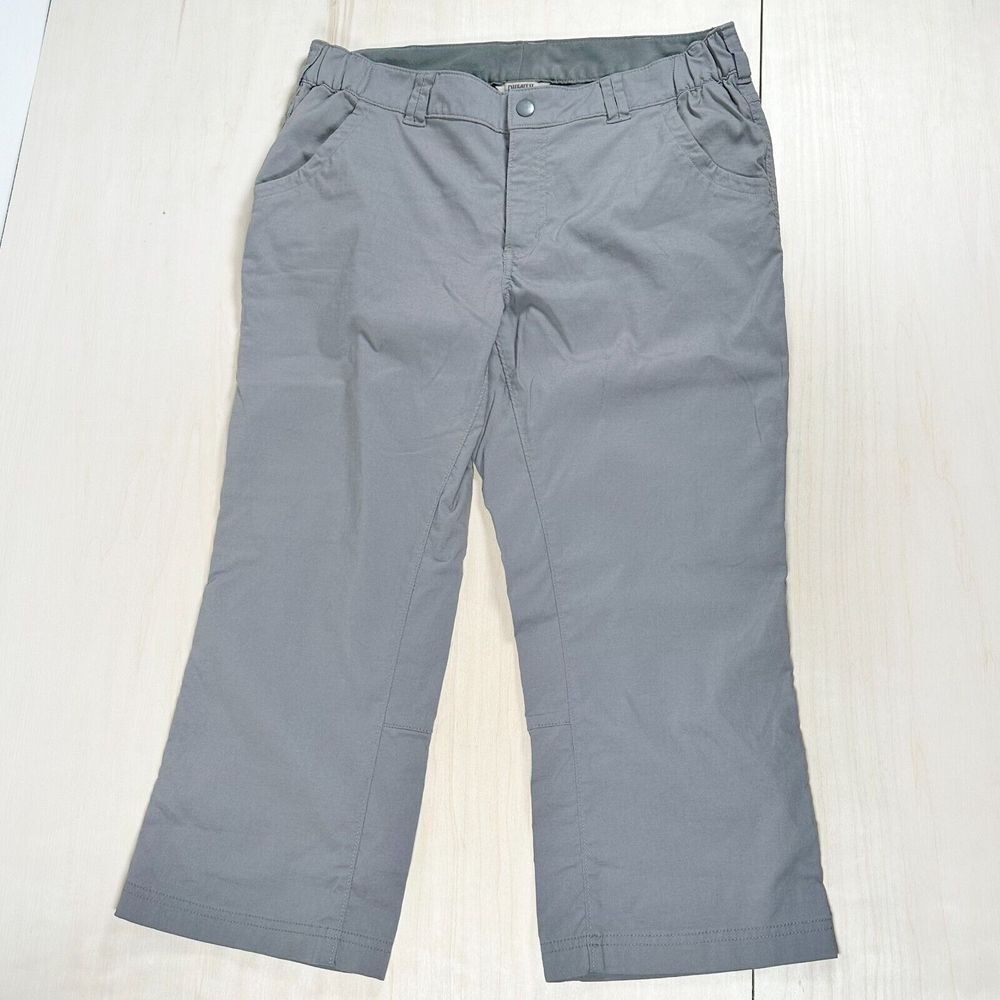Duluth Trading Chino‎ Style Capri Women's 12 Gray Hiking Travel  Pants
